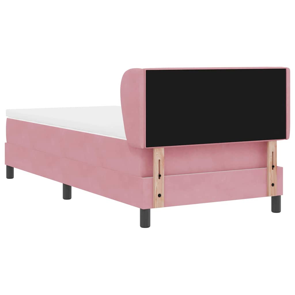 Boxspringbett mit Kopfteil Rosa 100 x 200 cm Samt