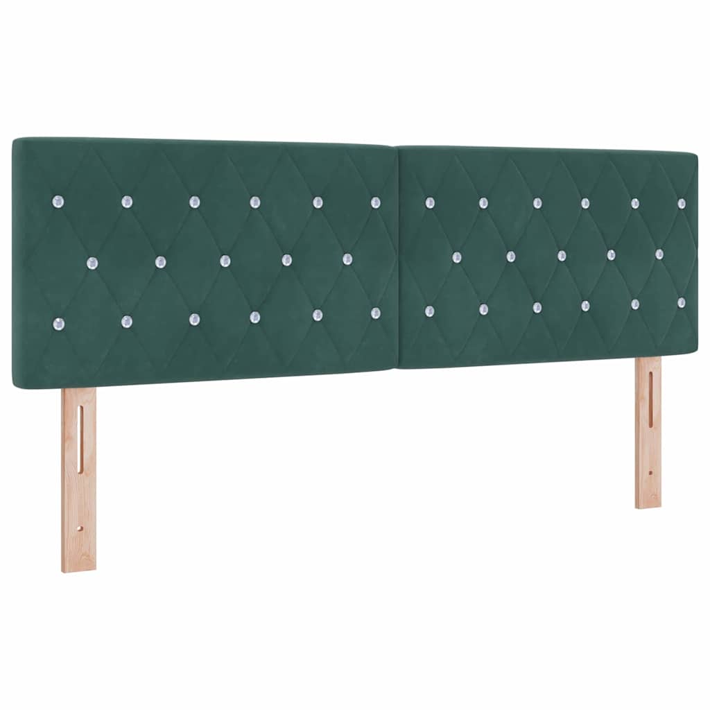 Boxspringbett mit Kopfteil Dunkelgrün 140 x 190 cm Samt