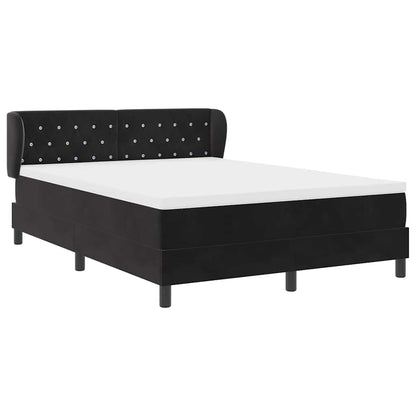 Boxspringbett mit Kopfteil Schwarz 140 x 200 cm Samt