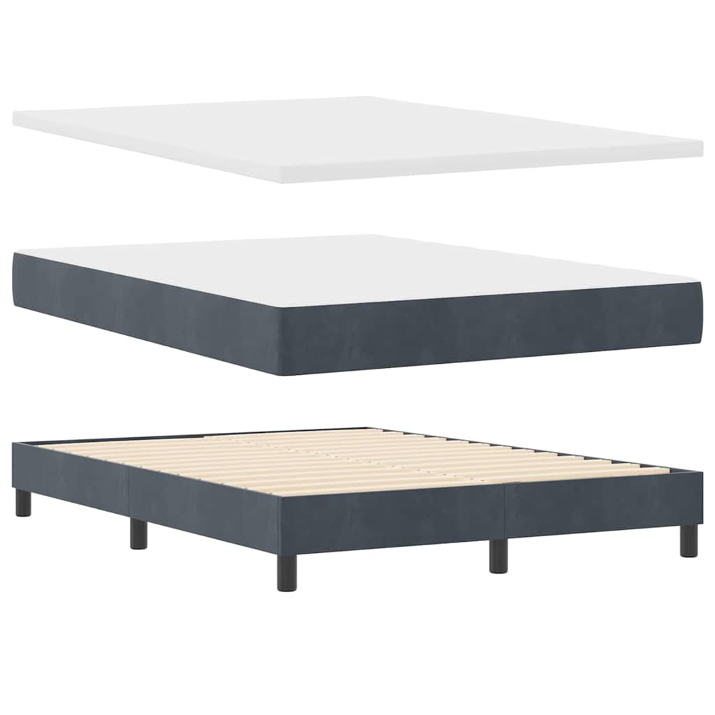 Boxspringbett mit Kopfteil Dunkelgrau 160 x 200 cm Samt