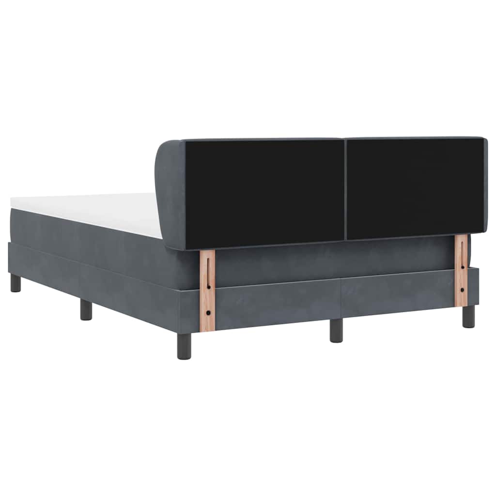 Boxspringbett mit Kopfteil Dunkelgrau 160 x 200 cm Samt