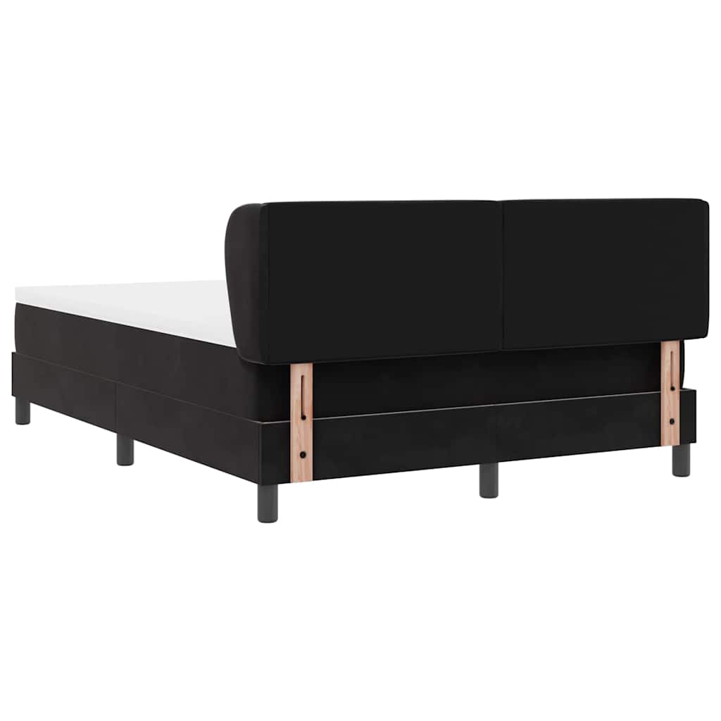Boxspringbett mit Kopfteil Schwarz 160 x 200 cm Samt