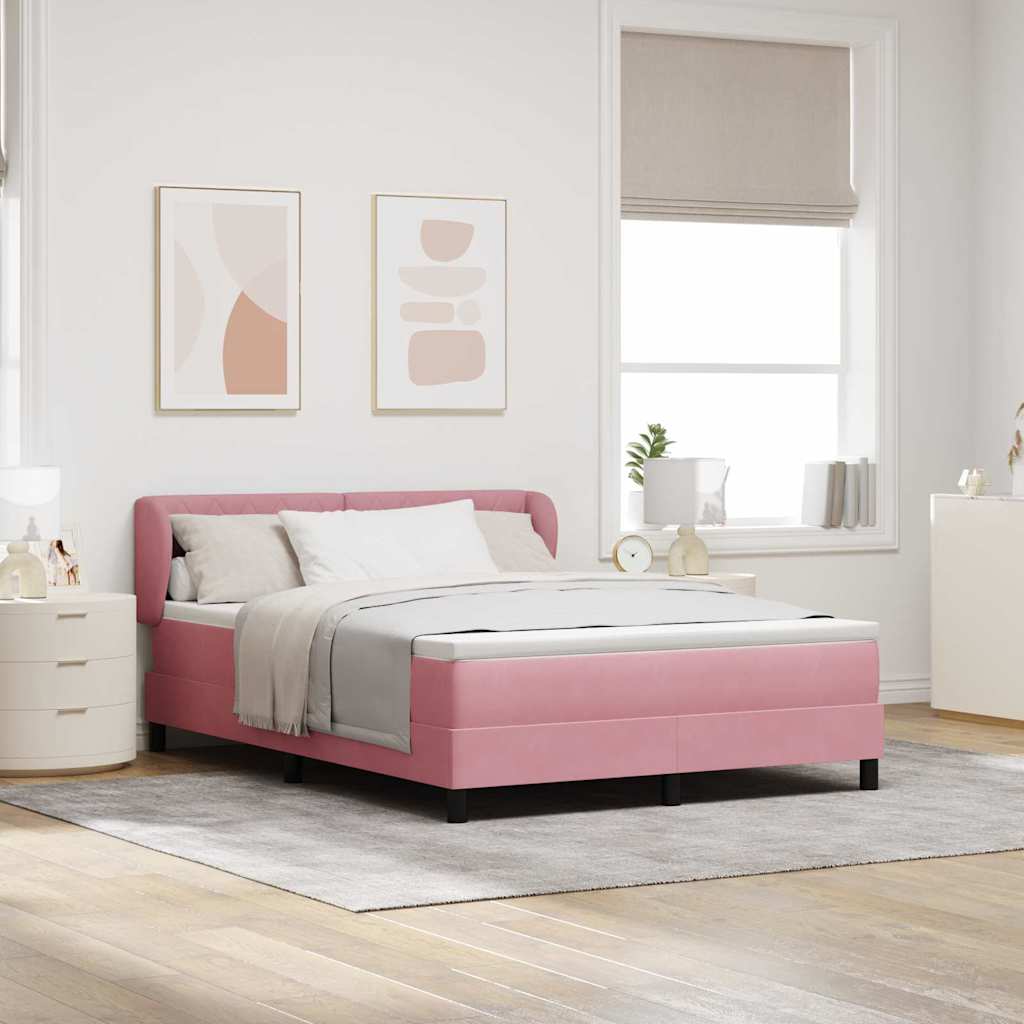 Boxspringbett mit Kopfteil Rosa 160 x 200 cm Samt