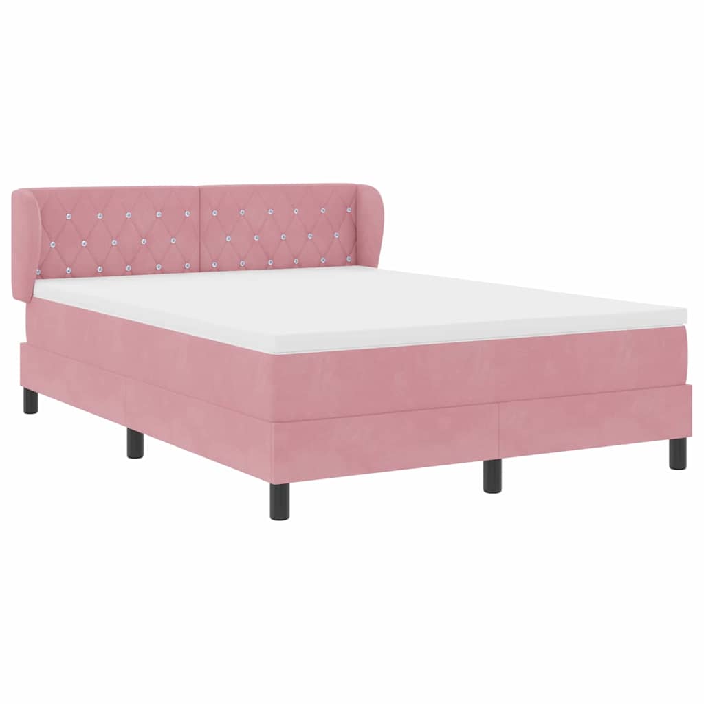 Boxspringbett mit Kopfteil Rosa 160 x 200 cm Samt