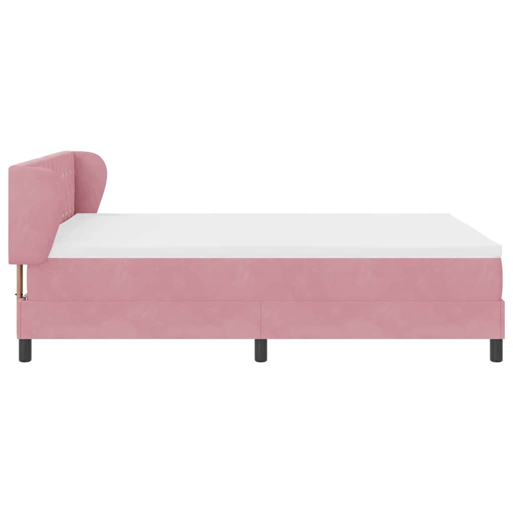 Boxspringbett mit Kopfteil Rosa 160 x 200 cm Samt