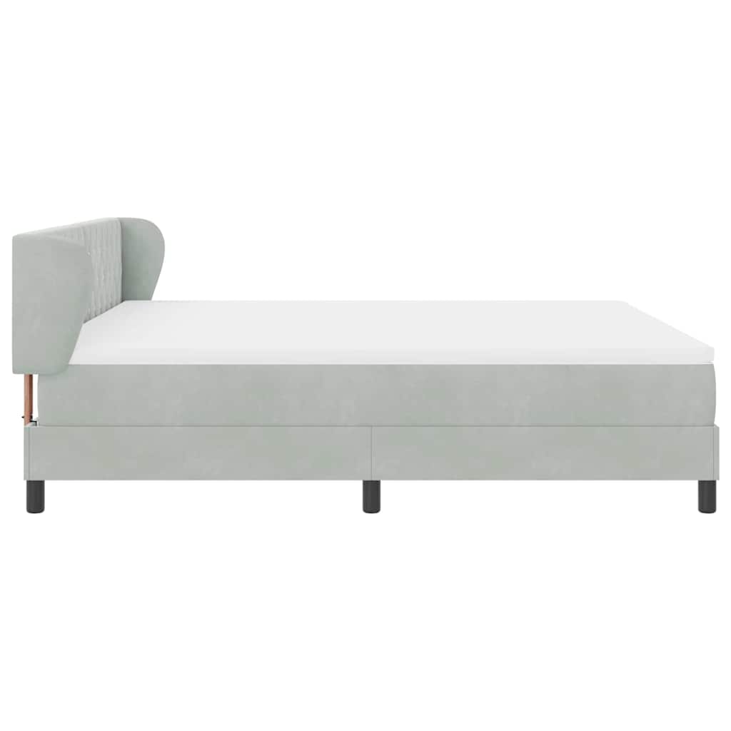 Boxspringbett mit Kopfteil Hellgrau 180 x 200 cm Samt