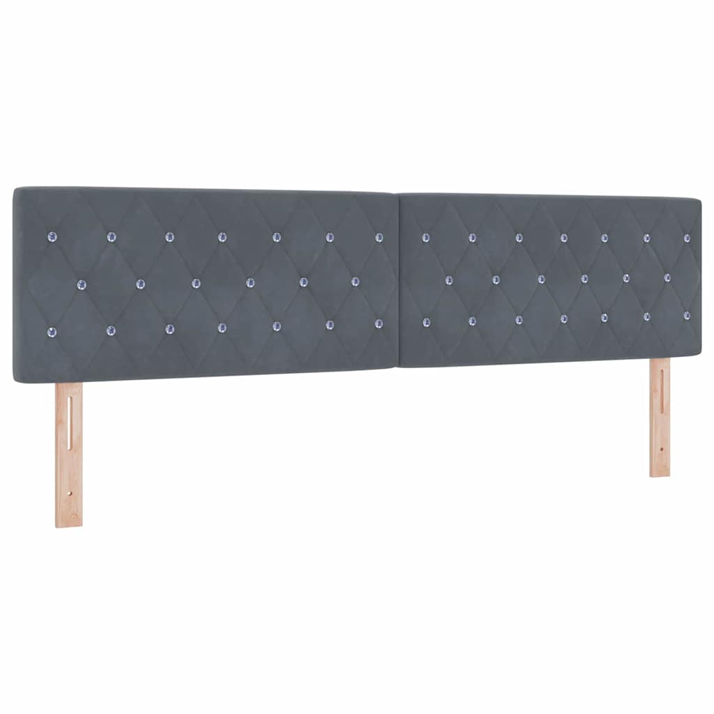 Boxspringbett mit Kopfteil Dunkelgrau 180 x 200 cm Samt