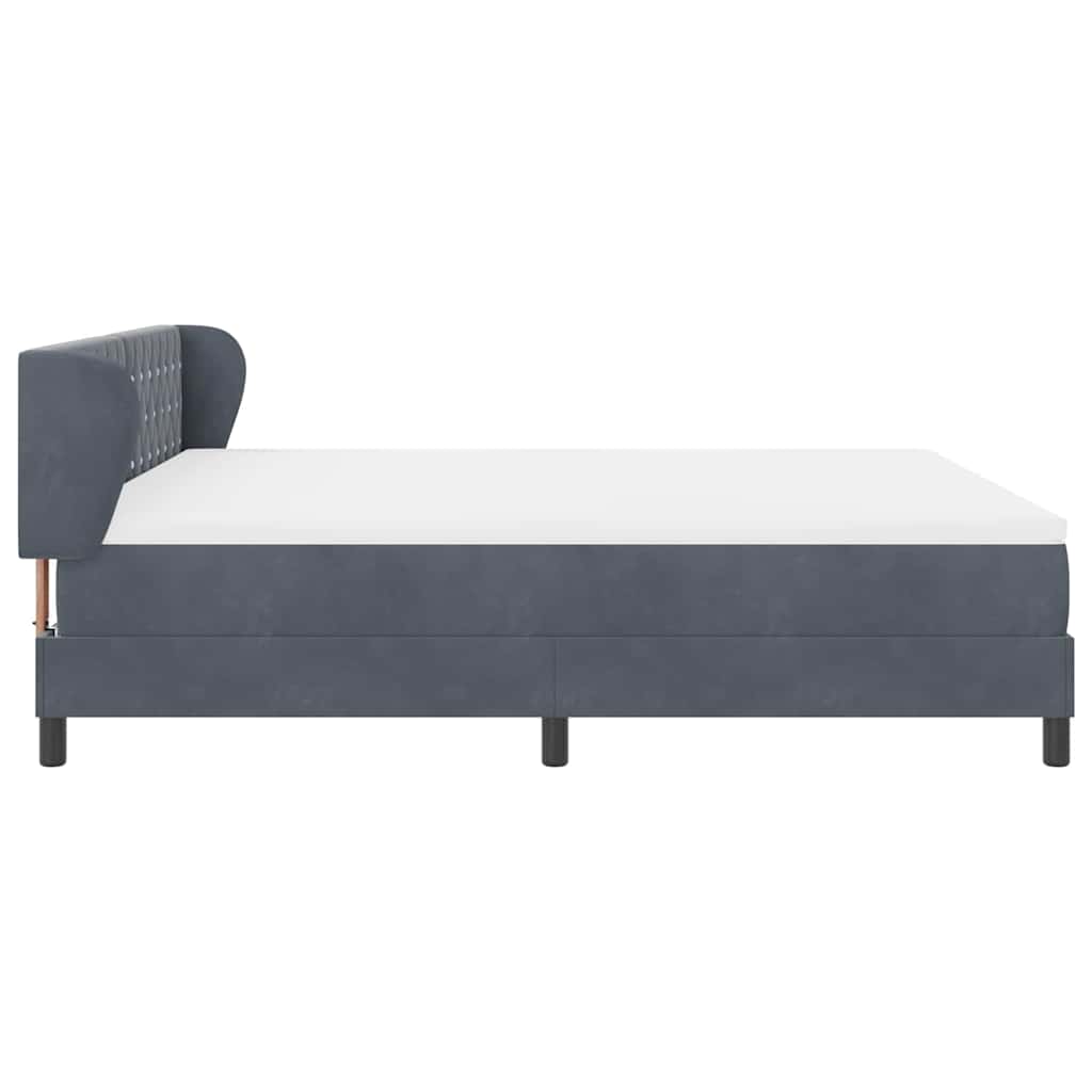 Boxspringbett mit Kopfteil Dunkelgrau 180 x 200 cm Samt