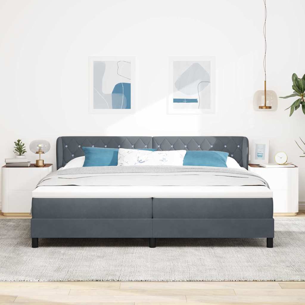 Boxspringbett mit Matratze Dunkelgrau 200 x 200 cm Samt