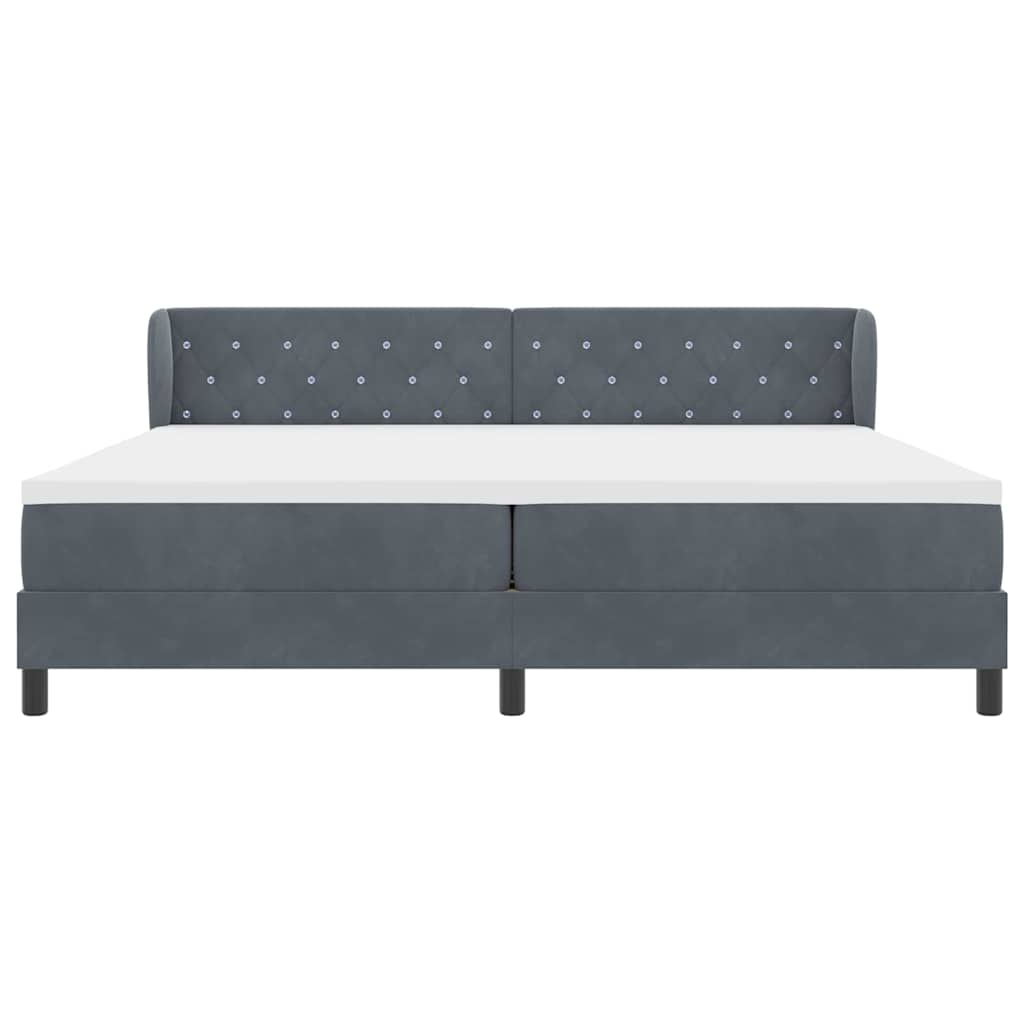 Boxspringbett mit Matratze Dunkelgrau 200 x 200 cm Samt