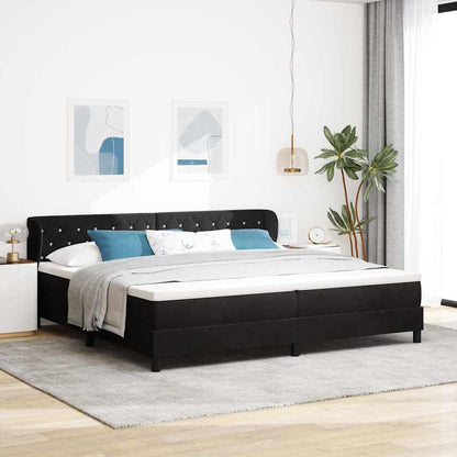 Boxspringbett mit Matratze Schwarz 200 x 200 cm Samt