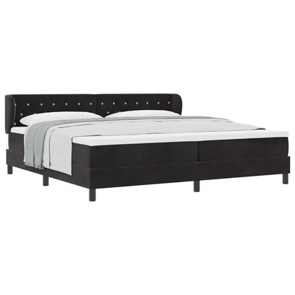 Boxspringbett mit Matratze Schwarz 200 x 200 cm Samt