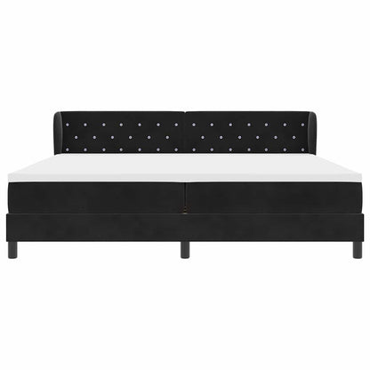 Boxspringbett mit Matratze Schwarz 200 x 200 cm Samt