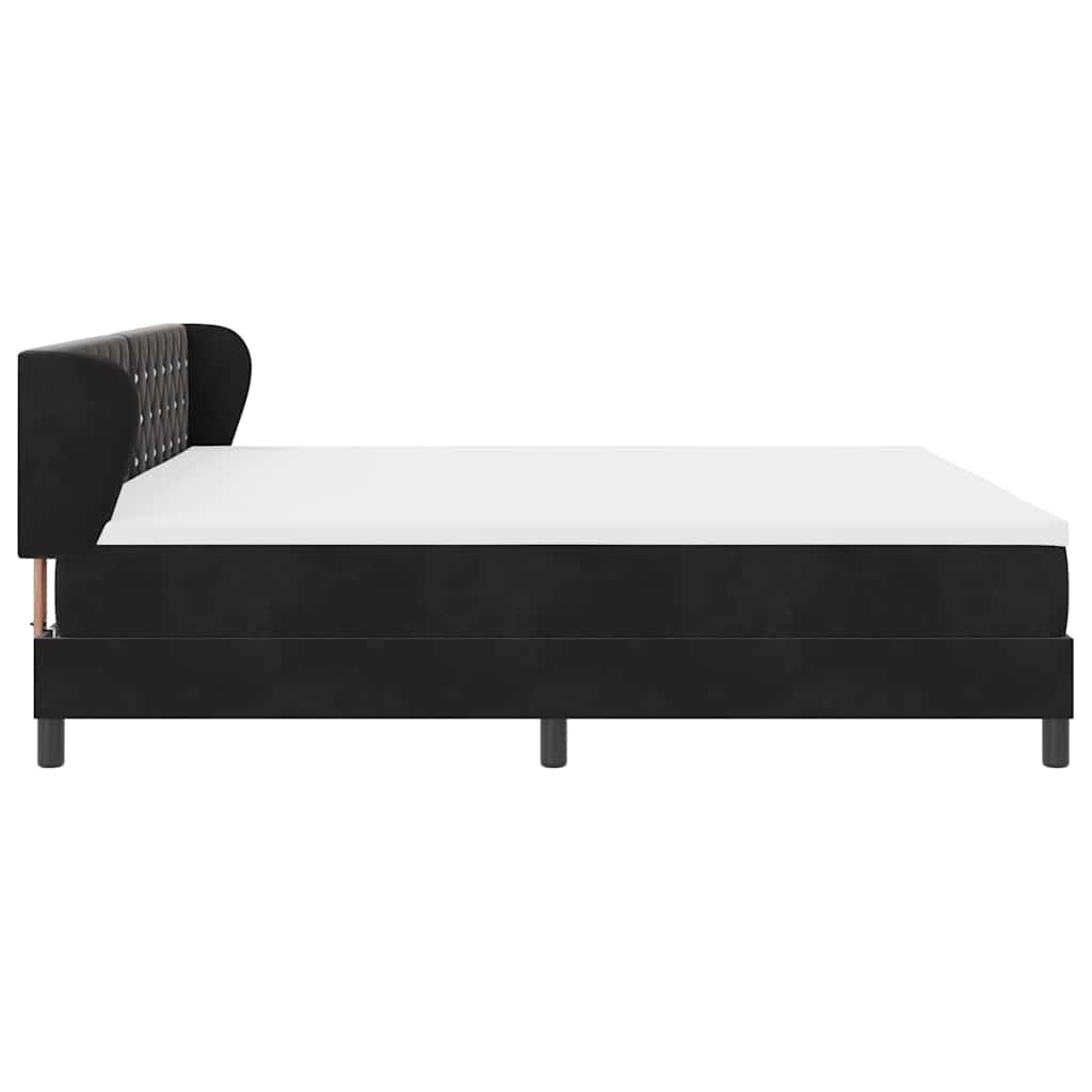 Boxspringbett mit Matratze Schwarz 200 x 200 cm Samt