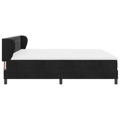 Boxspringbett mit Matratze Schwarz 200 x 200 cm Samt