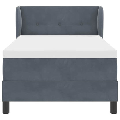 Boxspringbett mit Kopfteil Dunkelgrau 80 x 200 cm Samt