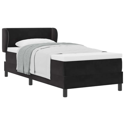 Boxspringbett mit Kopfteil Schwarz 80 x 200 cm Samt