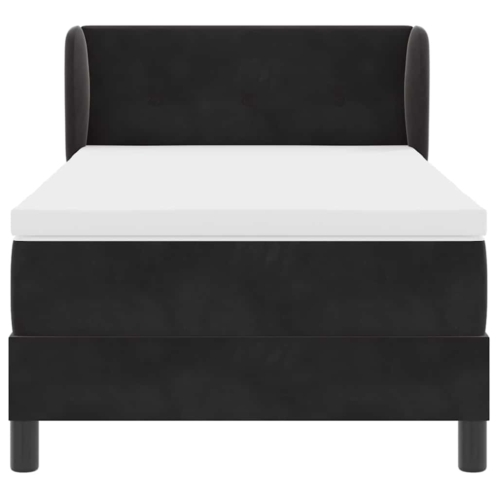 Boxspringbett mit Kopfteil Schwarz 80 x 200 cm Samt