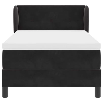 Boxspringbett mit Kopfteil Schwarz 80 x 200 cm Samt