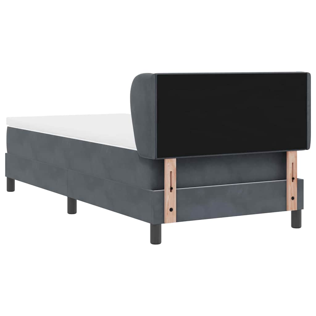 Boxspringbett mit Kopfteil Dunkelgrau 90 x 200 cm Samt