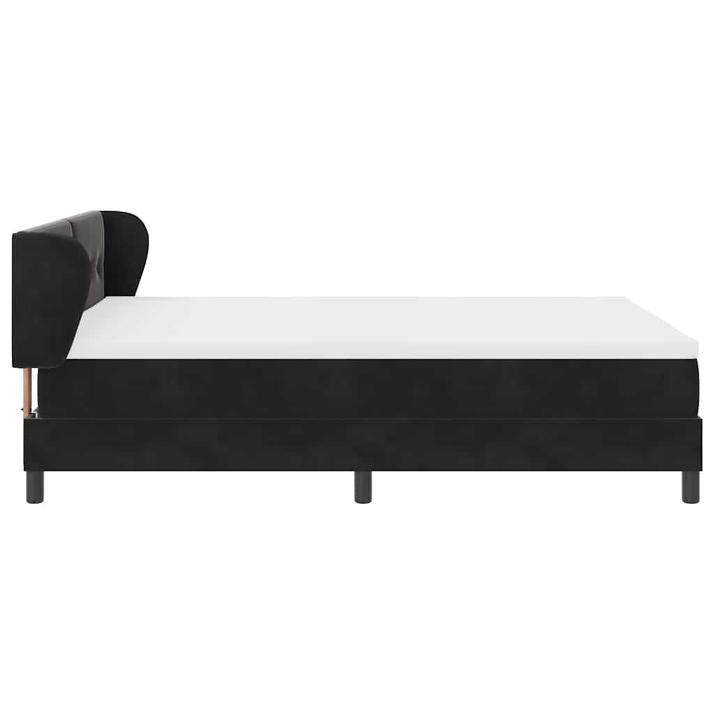 Boxspringbett mit Kopfteil Schwarz 140 x 200 cm Samt