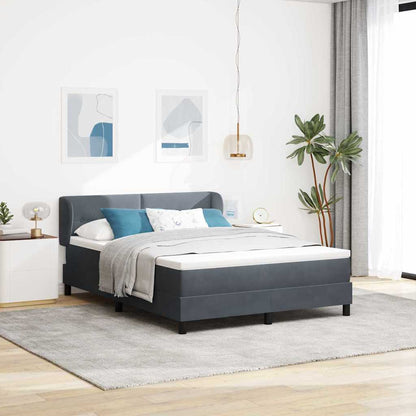 Boxspringbett mit Kopfteil Dunkelgrau 160 x 200 cm Samt