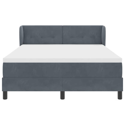 Boxspringbett mit Kopfteil Dunkelgrau 160 x 200 cm Samt