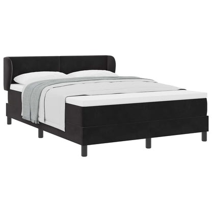 Boxspringbett mit Kopfteil Schwarz 160 x 200 cm Samt