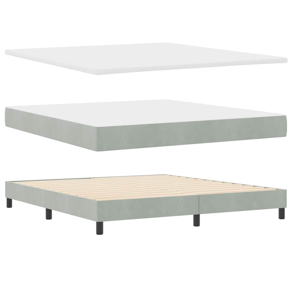 Boxspringbett mit Kopfteil Hellgrau 180 x 200 cm Samt