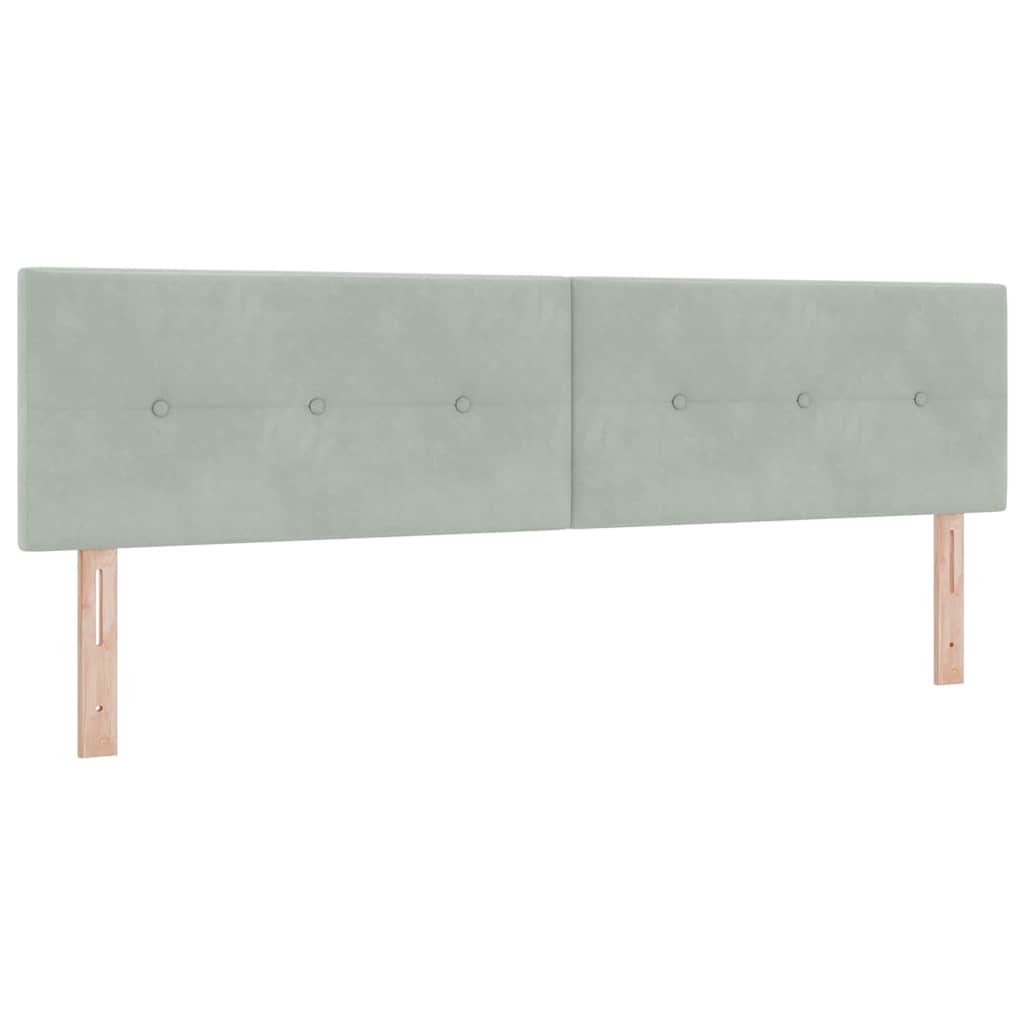 Boxspringbett mit Kopfteil Hellgrau 180 x 200 cm Samt