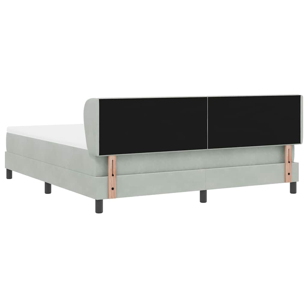 Boxspringbett mit Kopfteil Hellgrau 180 x 200 cm Samt