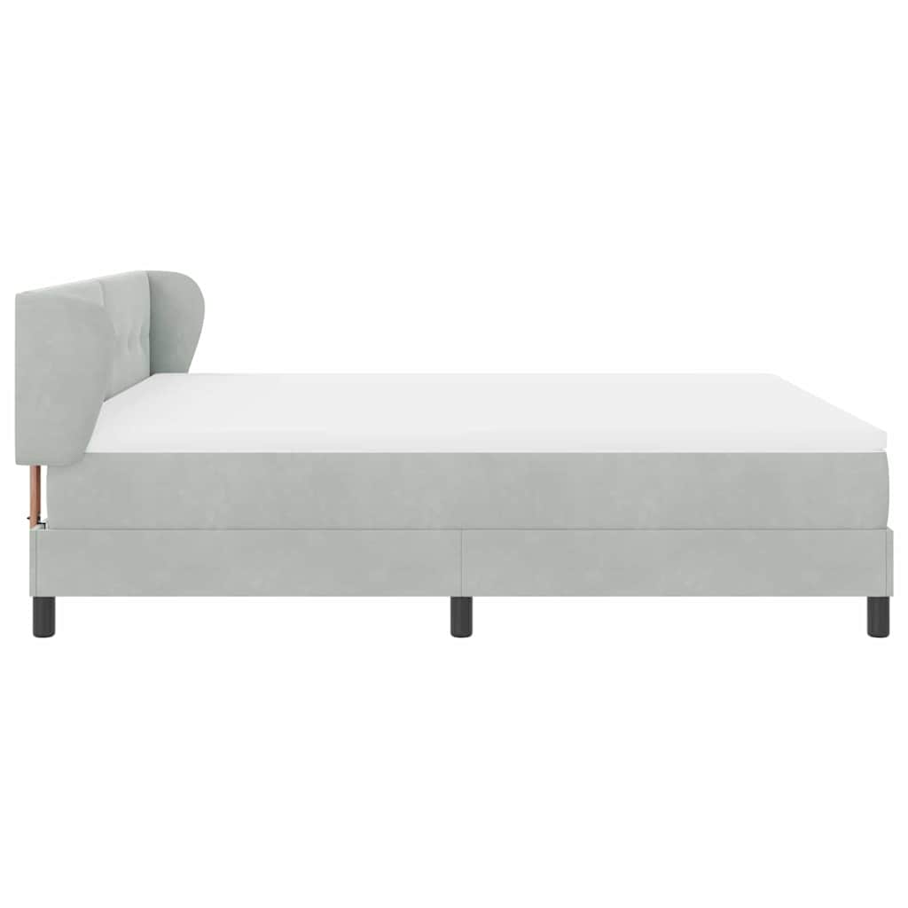 Boxspringbett mit Kopfteil Hellgrau 180 x 200 cm Samt