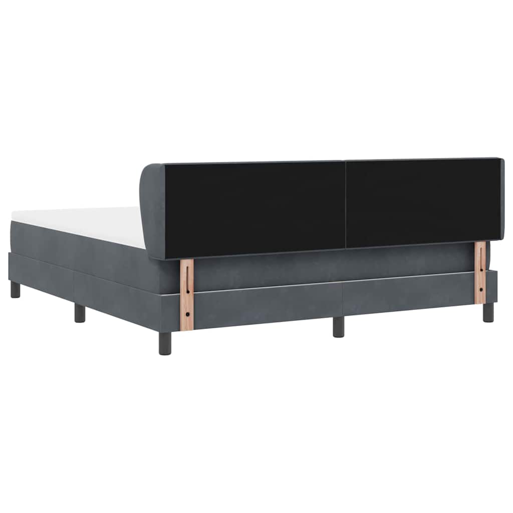 Boxspringbett mit Kopfteil Dunkelgrau 180 x 200 cm Samt
