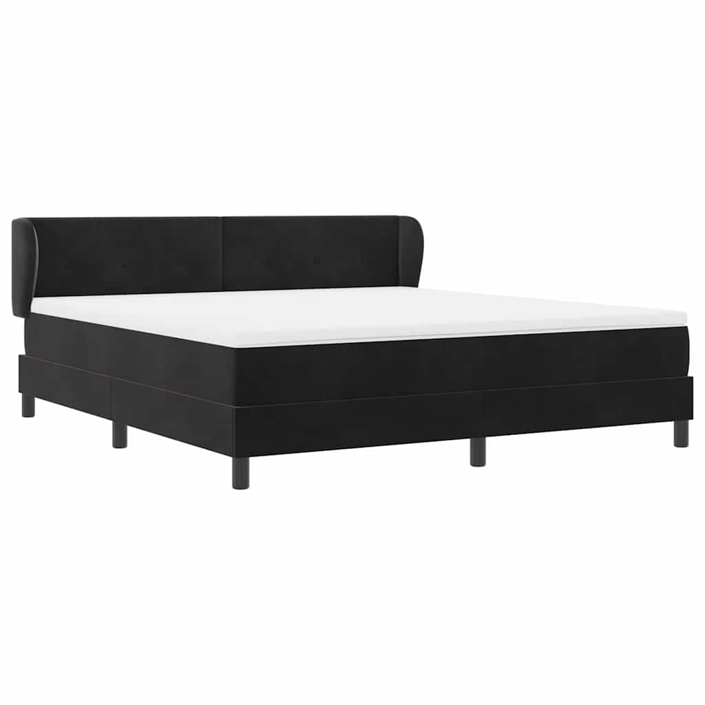 Boxspringbett mit Kopfteil Schwarz 180 x 200 cm Samt