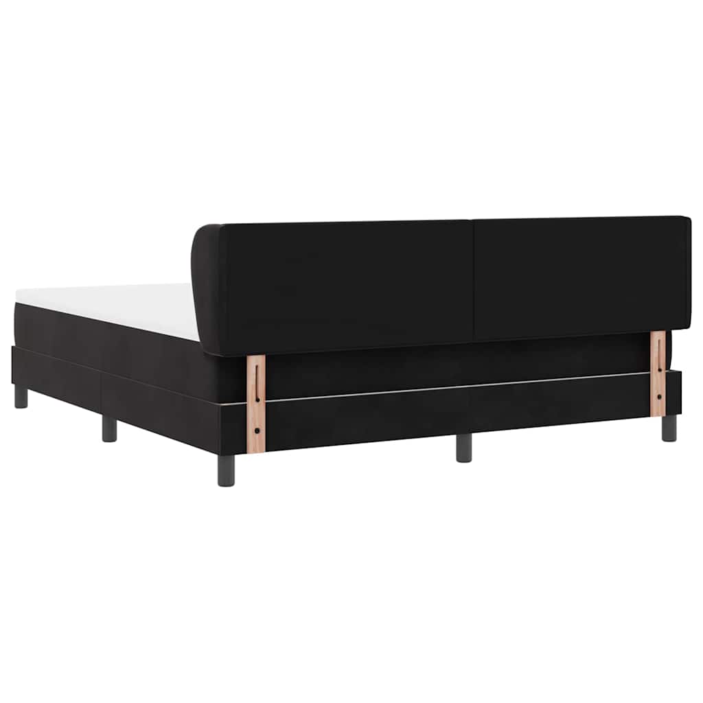 Boxspringbett mit Kopfteil Schwarz 180 x 200 cm Samt