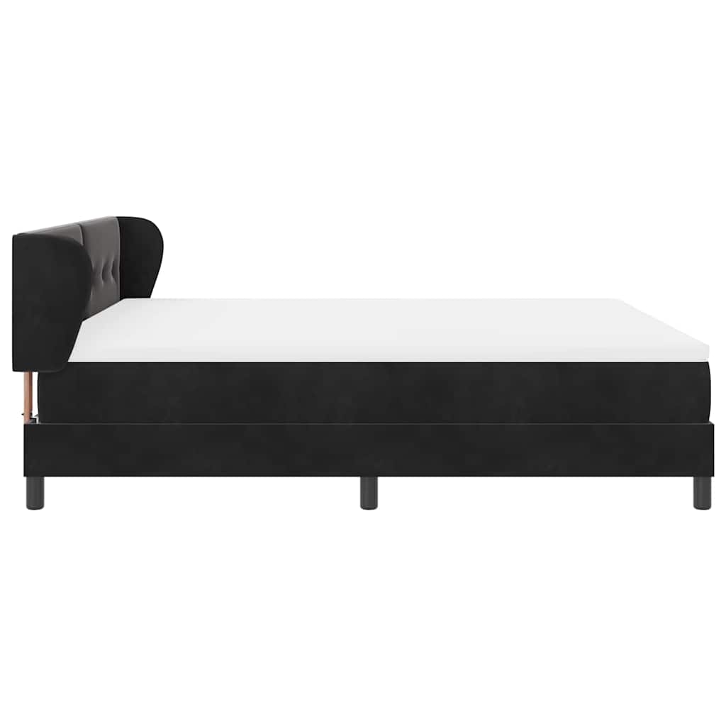 Boxspringbett mit Kopfteil Schwarz 180 x 200 cm Samt