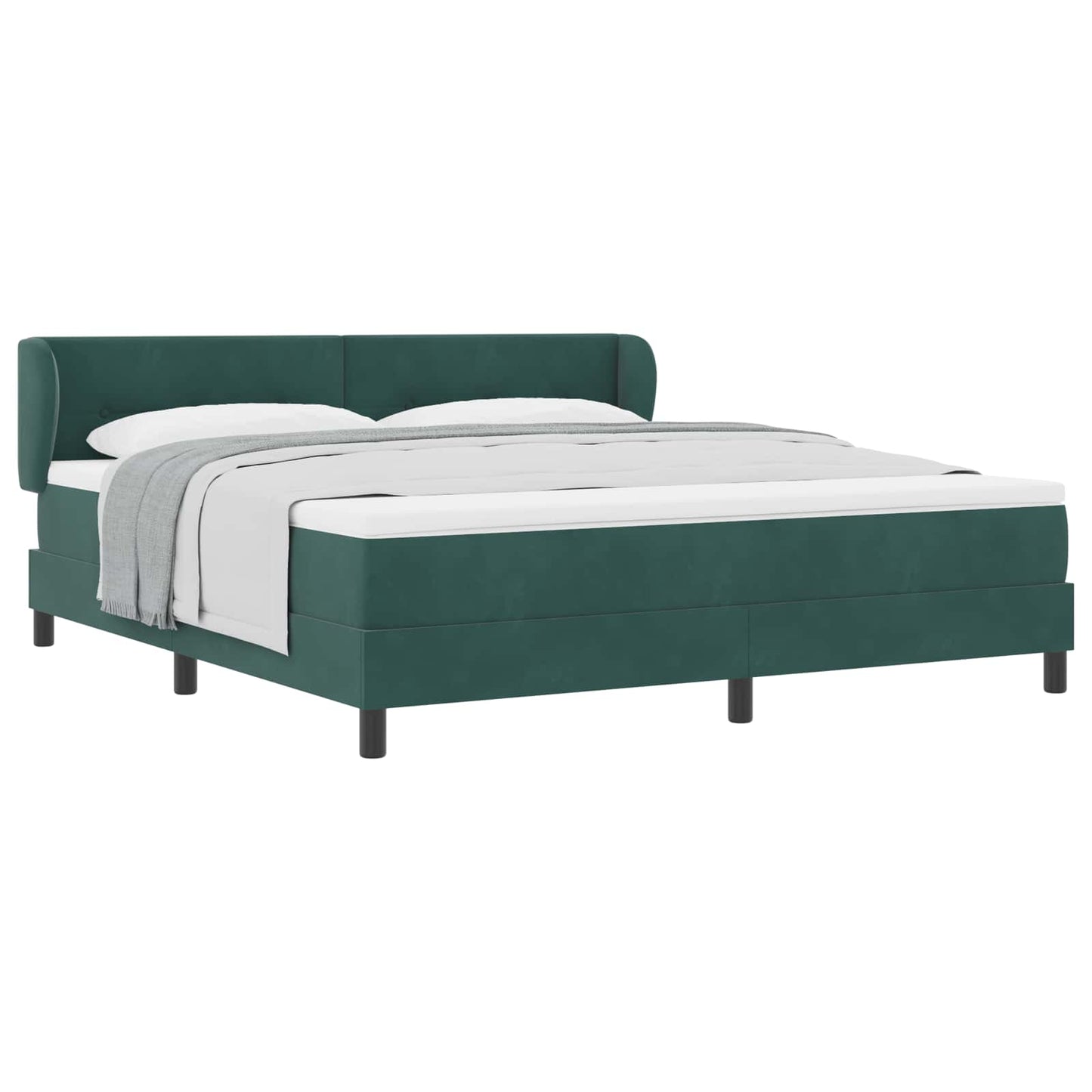 Boxspringbett mit Kopfteil Dunkelgrün 180 x 200 cm Samt