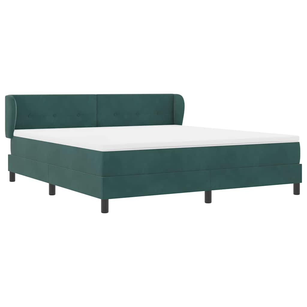 Boxspringbett mit Kopfteil Dunkelgrün 180 x 200 cm Samt