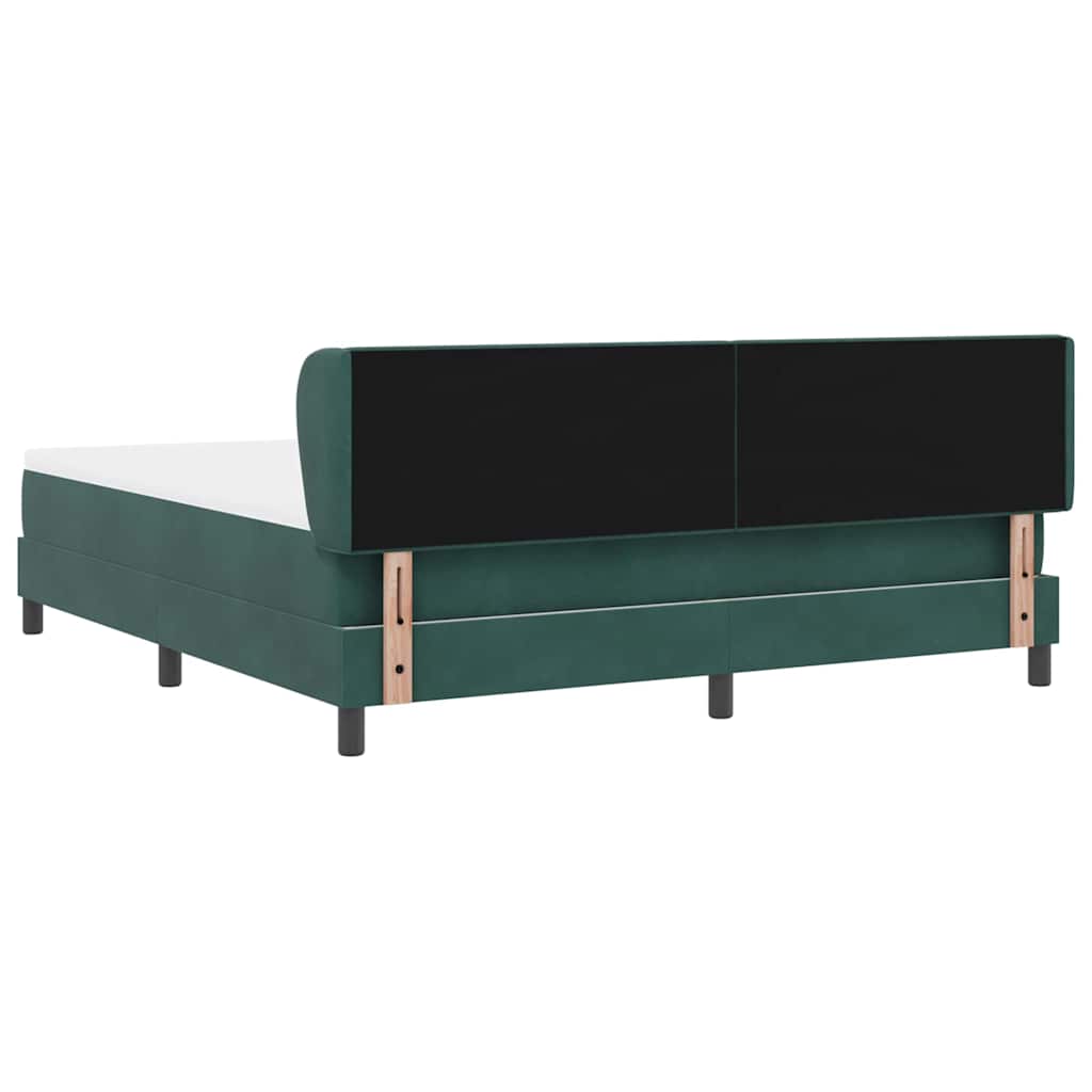 Boxspringbett mit Kopfteil Dunkelgrün 180 x 200 cm Samt