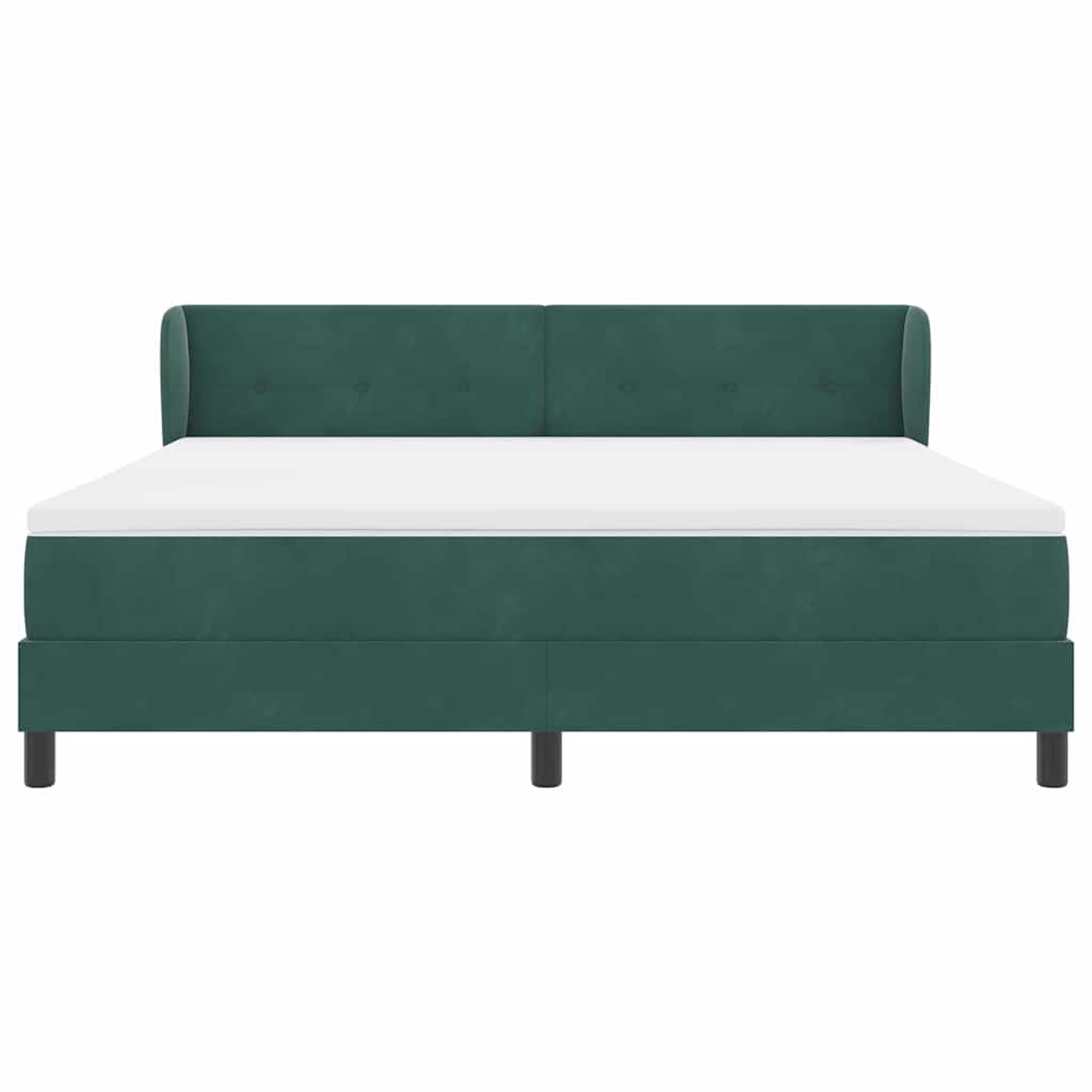 Boxspringbett mit Kopfteil Dunkelgrün 180 x 200 cm Samt