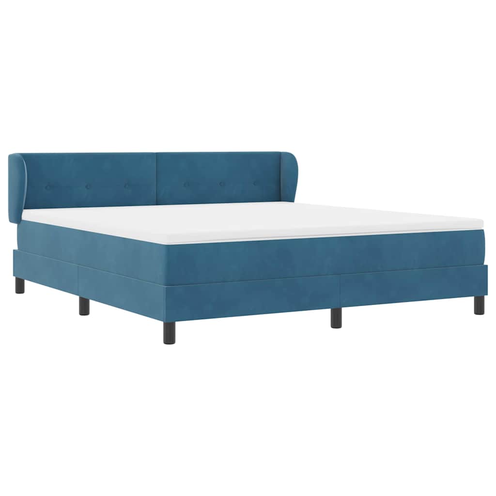 Boxspringbett mit Kopfteil Dunkelblau 180 x 200 cm Samt