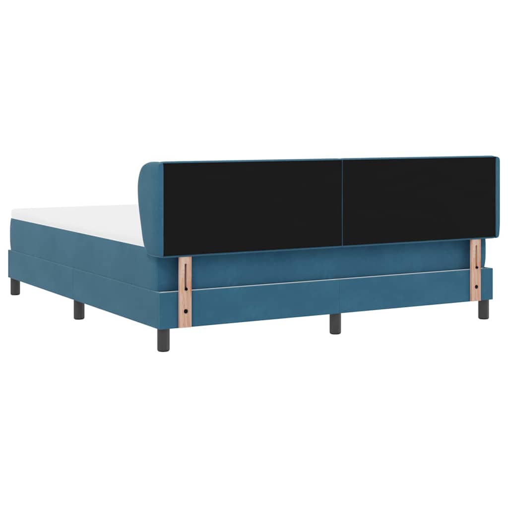 Boxspringbett mit Kopfteil Dunkelblau 180 x 200 cm Samt
