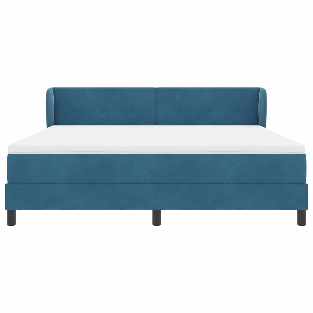 Boxspringbett mit Kopfteil Dunkelblau 180 x 200 cm Samt
