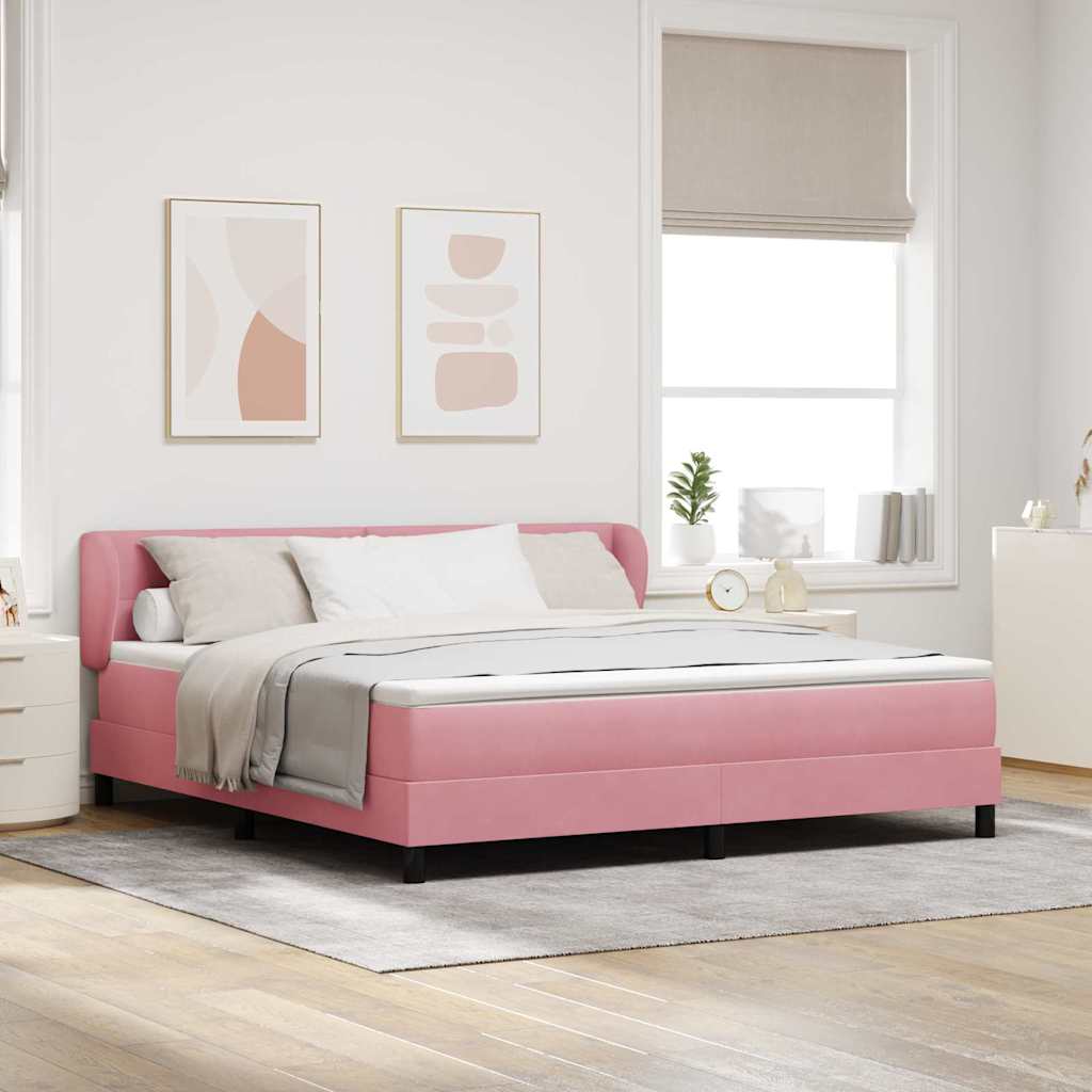 Boxspringbett mit Kopfteil Rosa 180 x 200 cm Samt
