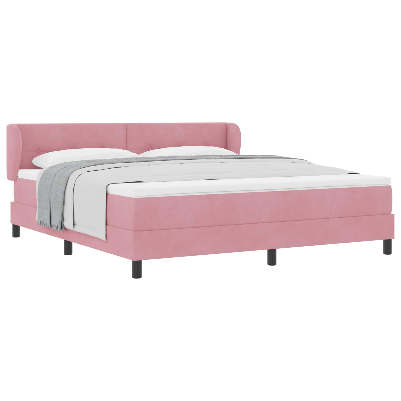 Boxspringbett mit Kopfteil Rosa 180 x 200 cm Samt