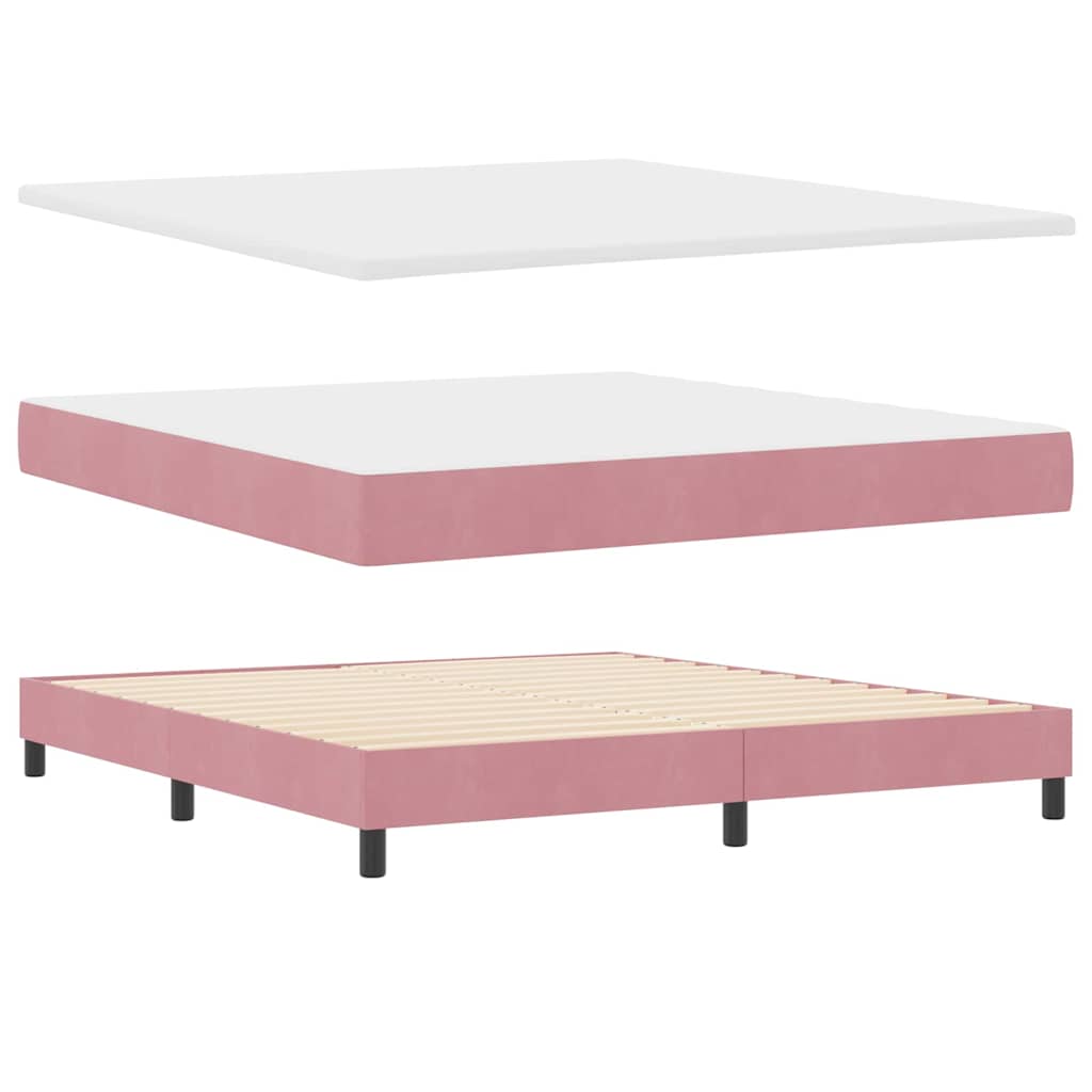 Boxspringbett mit Kopfteil Rosa 180 x 200 cm Samt