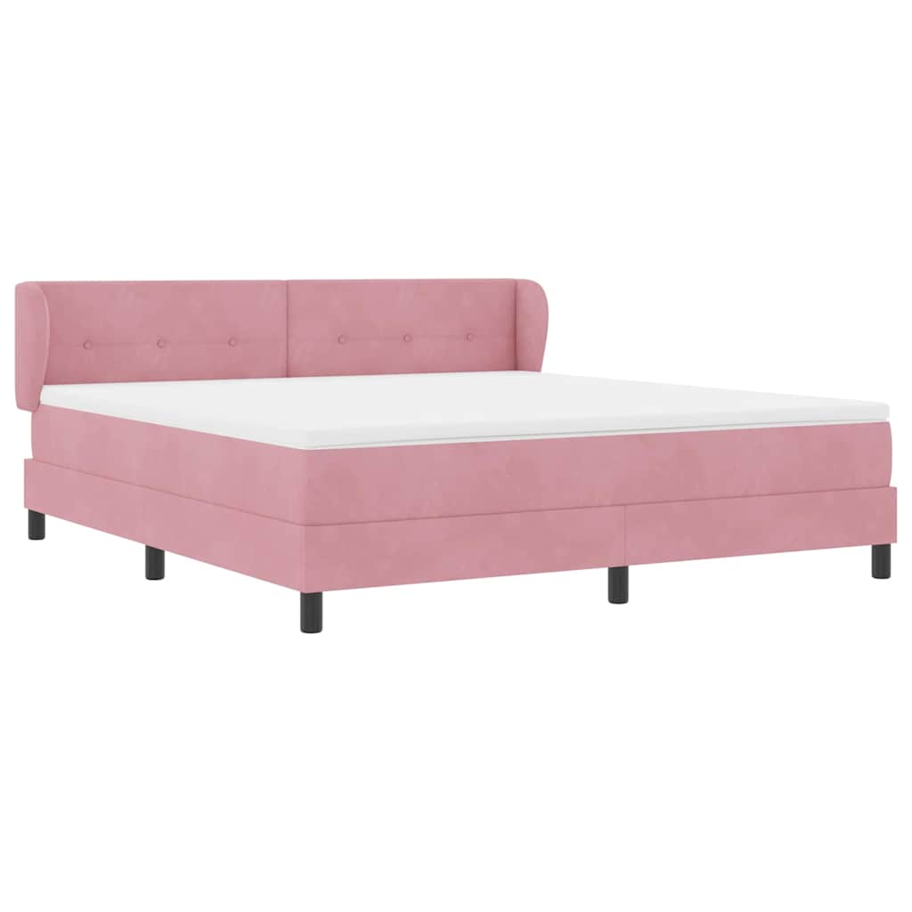 Boxspringbett mit Kopfteil Rosa 180 x 200 cm Samt