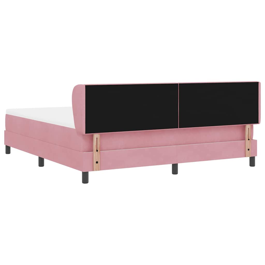 Boxspringbett mit Kopfteil Rosa 180 x 200 cm Samt