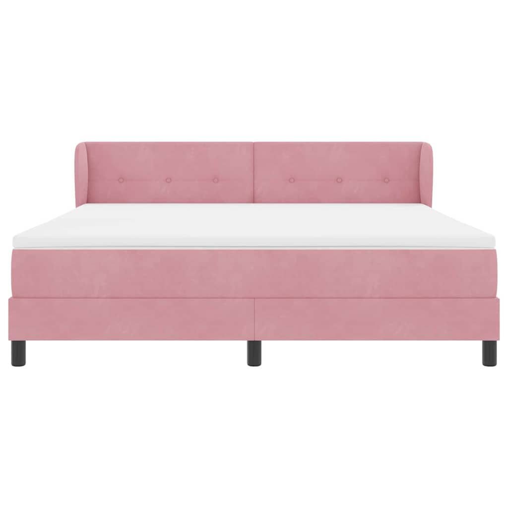 Boxspringbett mit Kopfteil Rosa 180 x 200 cm Samt