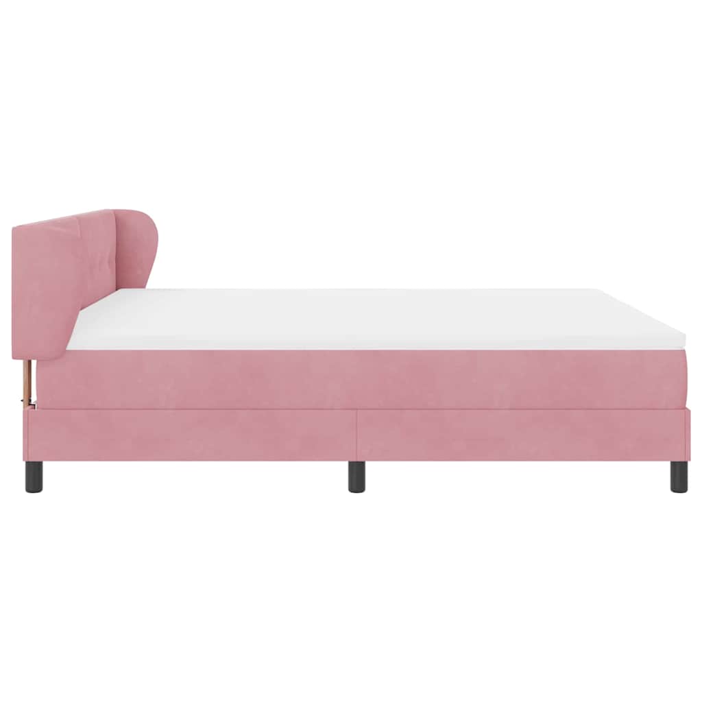Boxspringbett mit Kopfteil Rosa 180 x 200 cm Samt